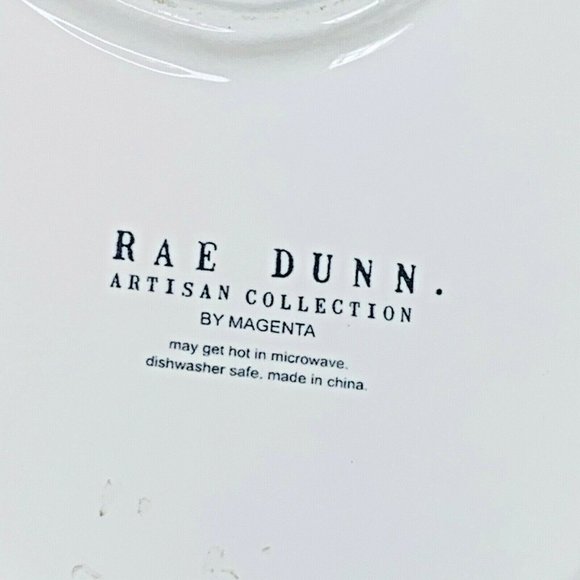 Rae Dunn Magenta Love Heart Plate White Red Upper Case Block Artisan Collection - Picture 4 of 4